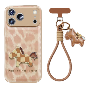 适用苹果17promax新款马年手机壳iPhone17高级感16pro可爱女15plus挂绳小羊皮14全包13好看外壳保护套淇东