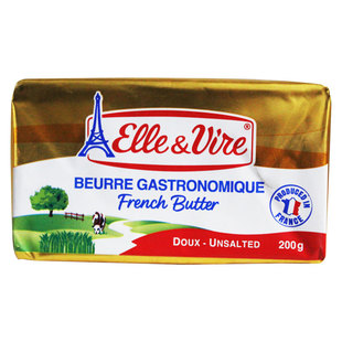 爱乐薇铁塔淡味黄油块200g*40法国进口家用动物性发酵蛋糕饼干DIY