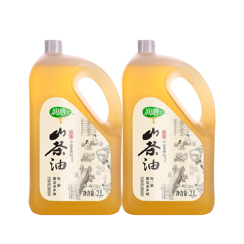 润心有机茶油原香2lx2物理冷榨