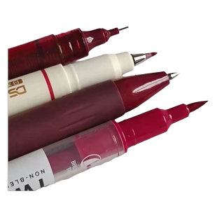 点石制笔小红书同款红色系按动中性笔高颜值批改作业红笔ins风速干勃垦第红学生书写直液复古暗红酒红色水笔