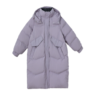 特大码羽绒服女200斤加肥胖mm显瘦不臃肿中长款紫色时尚加厚外套