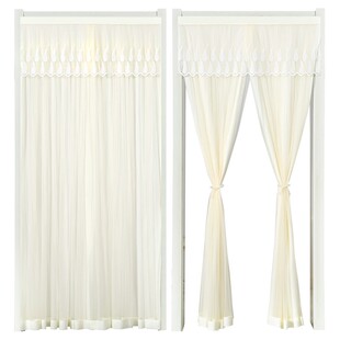 简约蕾丝门帘遮挡帘高级感隔断帘卧室家用房间纱帘新款帘子免打孔