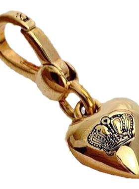 小众轻奢欧美时尚简约特价金色镀金高级感皇冠爱心吊坠项坠挂件