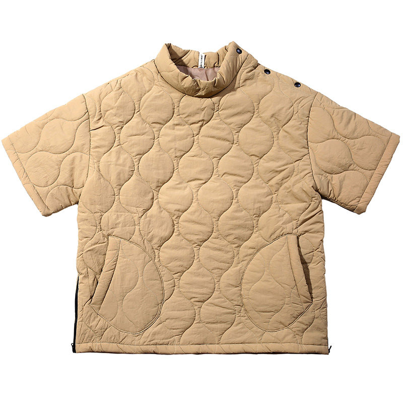 个性叠穿搭配半袖棉服外套