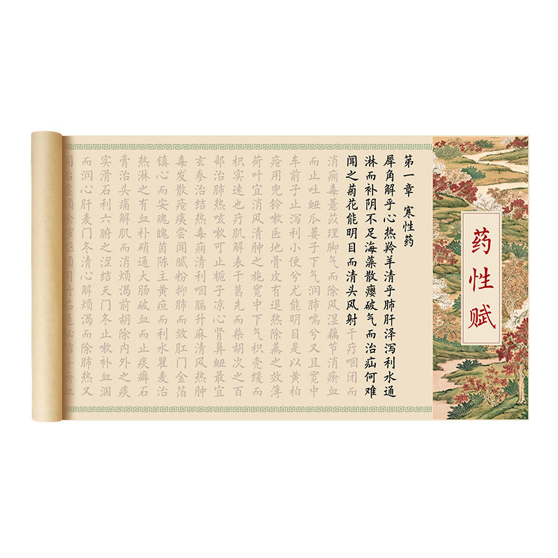 药性赋小楷临摹字帖欧体楷书长卷