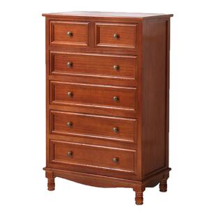 斗柜美式实木收纳储物柜复古客厅卧室床尾柜抽屉式五斗柜小置物柜