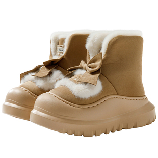 高帮棉拖鞋女包跟室内ins蝴蝶结厚底eva拖鞋冬季加绒保暖棉鞋外出