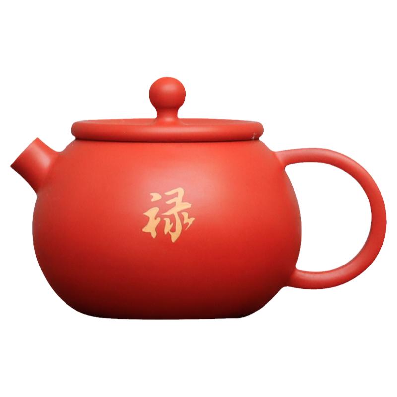 复烧红泥紫陶纯手工茶壶迷你款