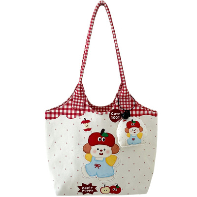 商超正版送挂件可爱单肩托特包