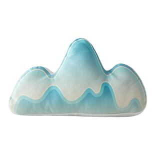 靠山抱枕办公室椅子轻奢高档新中式民宿沙发靠垫艺术曲线山形靠枕