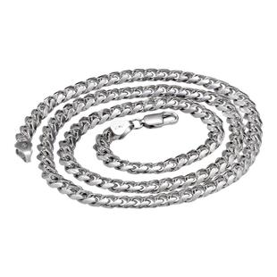 GRGR925纯银3MM古巴链项链男嘻哈细百搭银色男士锁骨项链素链子潮