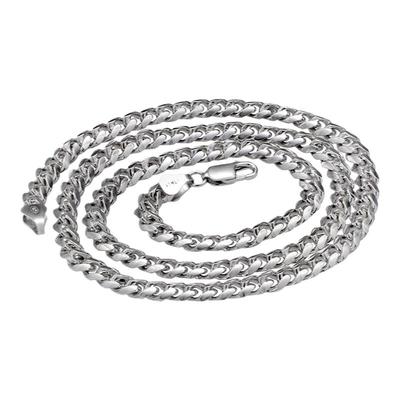 s925纯银镀白金项链嘻哈情侣