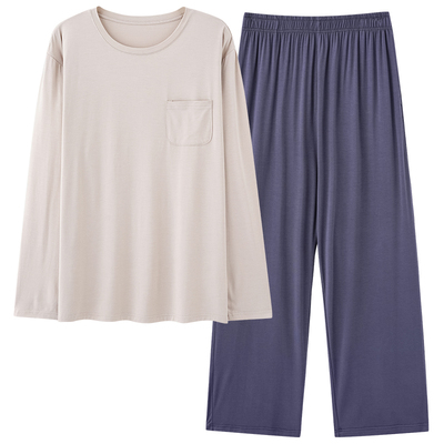 莫代尔睡衣男春秋长袖2025新款