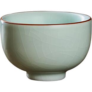 容山堂豆青汝窑汝瓷陶瓷开片可养品茗杯家用功夫小茶杯个人杯单杯