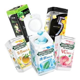 绿箭口香糖无糖弹立方木糖醇40g瓶装草莓柠檬薄荷糖果零食薄荷糖