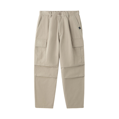 Onceok侧贴袋伞兵褶工装裤