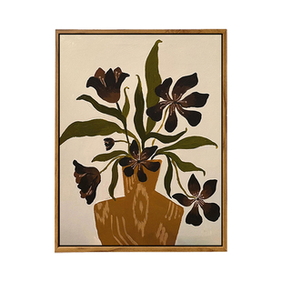 中古风花卉DIY数字油画手工法式艺术客厅餐厅复古高级感装饰挂画