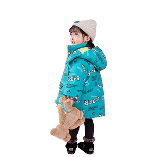 女童三防中长款羽绒服冬季2025新款儿童潮洋气加厚女宝宝外套冬装