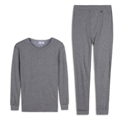 宜而爽纯棉棉v领大红色保暖内衣