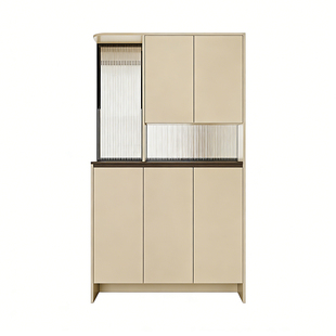 奶油中古风玄关柜入户正对门双面隔断柜客厅屏风柜鞋柜一体储物柜