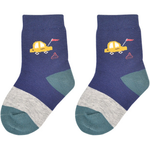 斑比儿童袜子纯棉小童中筒春秋全棉软班比男童无骨男孩秋冬季宝宝