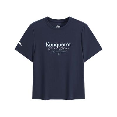 Kappa卡帕女装2025秋季新款运动休闲透气圆领短袖T恤K0F62TD40