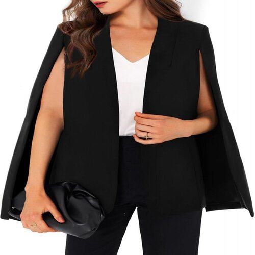D 13472 Women's Shawl Vest Jacket 女士披肩外套 跨境欧美