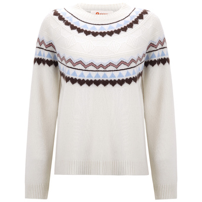 皮皮狗圆领费尔岛提花羊绒套衫