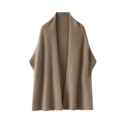 2025秋冬新款高端纯羊毛披肩开衫外搭女宽松慵懒风蝙蝠袖斗篷外套
