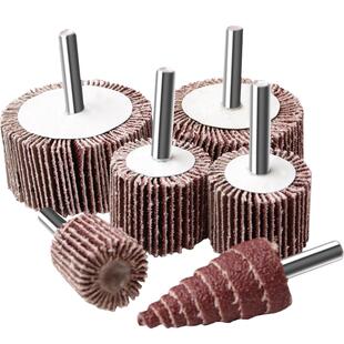 南珊带柄叶轮百叶轮磨头砂纸木材金属抛光打磨头电磨机内磨直磨机