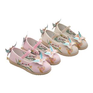 汉服鞋子女童春秋古风古装老北京布鞋宝宝手工表演儿童绣花男童鞋