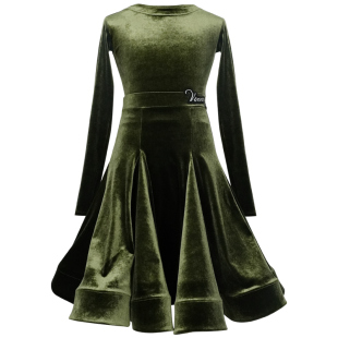 薇妮拉丁舞比赛服女儿童专业考级舞裙新款丝绒分体演出赛事规定服