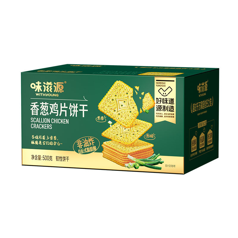味滋源鸡片香葱饼干500g