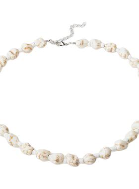 白松石项链男女小众设计高级感