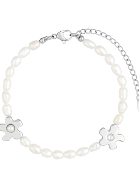 BZV巴洛克淡水珍珠少女花朵手链
