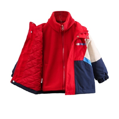 奥特曼儿童羽绒服男童冲锋衣羽绒内胆三合一可拆卸男孩外套2025款