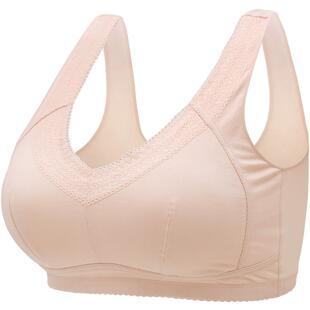 中老年人无钢圈纯棉布文胸女全棉胸罩聚拢薄款大码背心式妈妈内衣