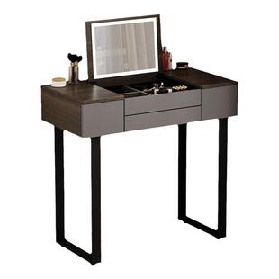 意式翻盖梳妆台轻奢高级感小户型主卧室二合一书桌化妆桌隐藏镜子