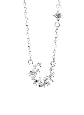 月亮925银星河锁骨链女小众