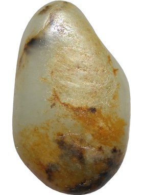 和田玉白玉秋梨皮籽料原石手串