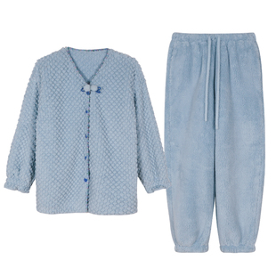 温暖双面绒  开衫家居服套装 防风收口裤脚   朵朵可可