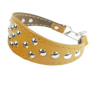 灵缇项圈一拉紧格力细狗猎兔犬马犬加厚加按钉加固牛皮惠比特脖套