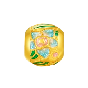 【百亿补贴】TSL谢瑞麟十二花神5D硬金珐琅黄金转运珠XQ124-XQ135