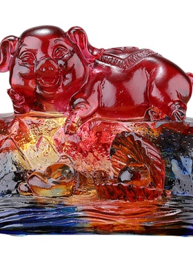 正品宋韶光吉祥物2026年集雅轩宋大师马年琉璃摆件挂属猪珠联璧合