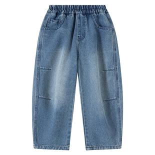 小象汉姆童装男童牛仔裤儿童春春款裤子2026新款中大童春装弯刀裤