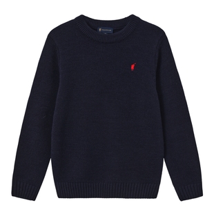 【含绵羊毛】POLOWALK童装男童羊毛衫2025秋冬新品圆领毛衣针织衫