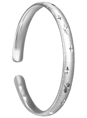 足银星辉手镯开口纯银镯子女款