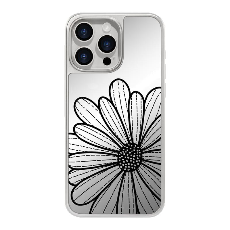 benefit艺术潮牌线条向日葵17适用于iphone16promax苹果15PRO镜面磁吸手机壳13新款14小米15PRO防摔三星S25