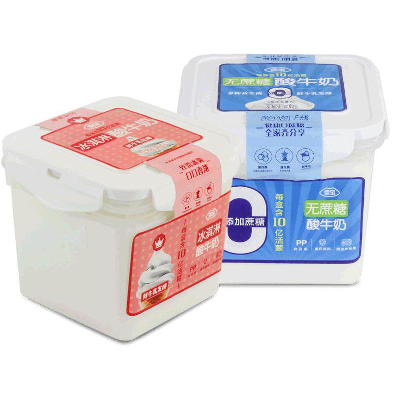 雪宝无蔗糖酸奶大桶装