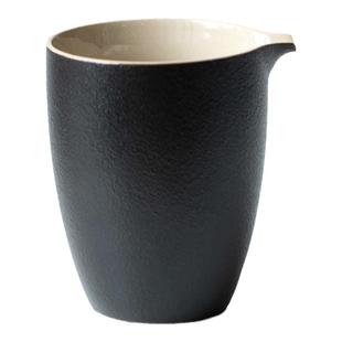 日式黑陶公道杯功夫茶具配件公杯茶漏套装简约陶瓷茶海手抓分茶器